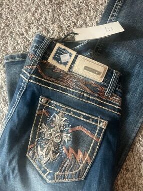 Miss Me Dark Blue Embellished Bootcut Jeans